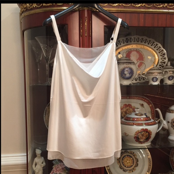 White House Black Market Black Satin Draped Neck Cami Camisole sz.XXS - Picture 9 of 15